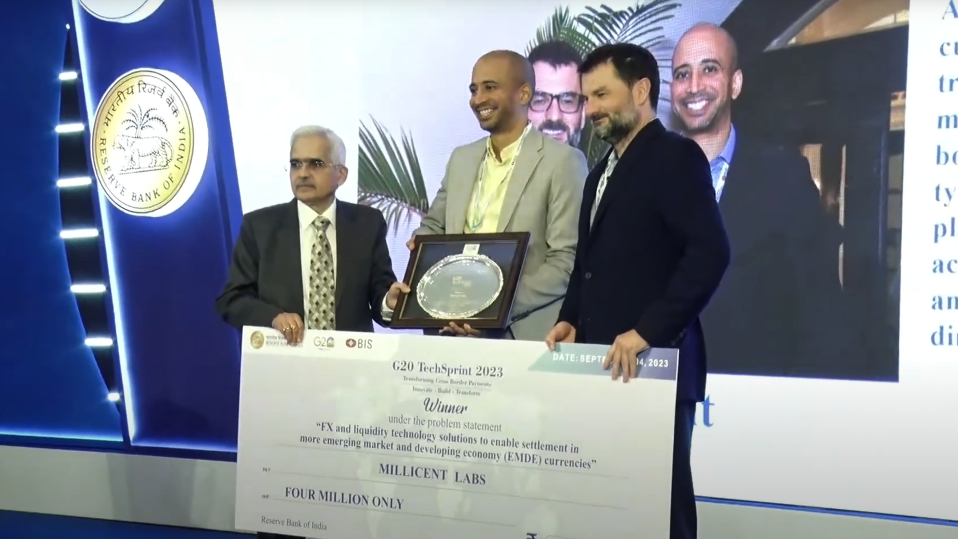 Millicent Labs Takes Top Honors at BIS/RBI G20 TechSprint 2023