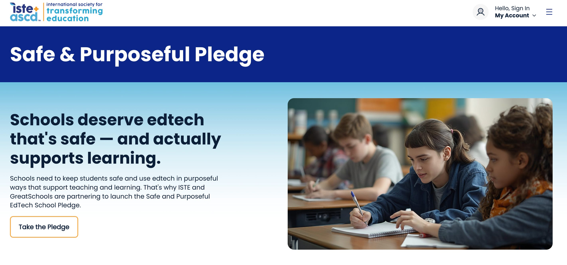 The ISTE and GreatSchools Safe and Purposeful EdTech Pledge, Unpacked