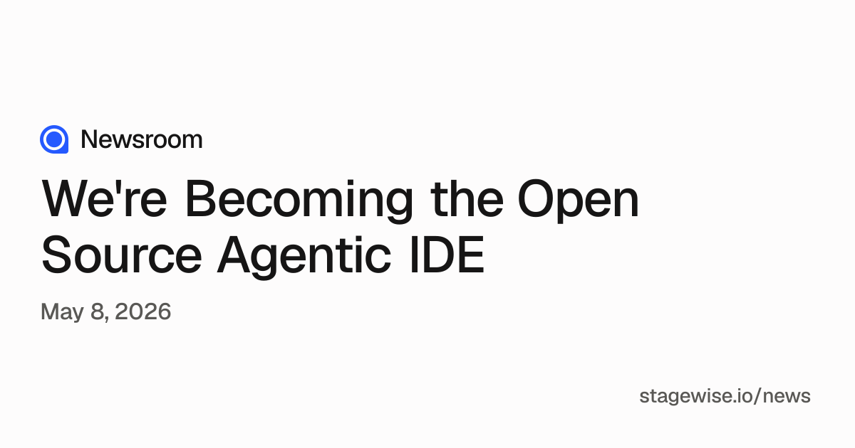 We're Becoming the Open Source Agentic IDE