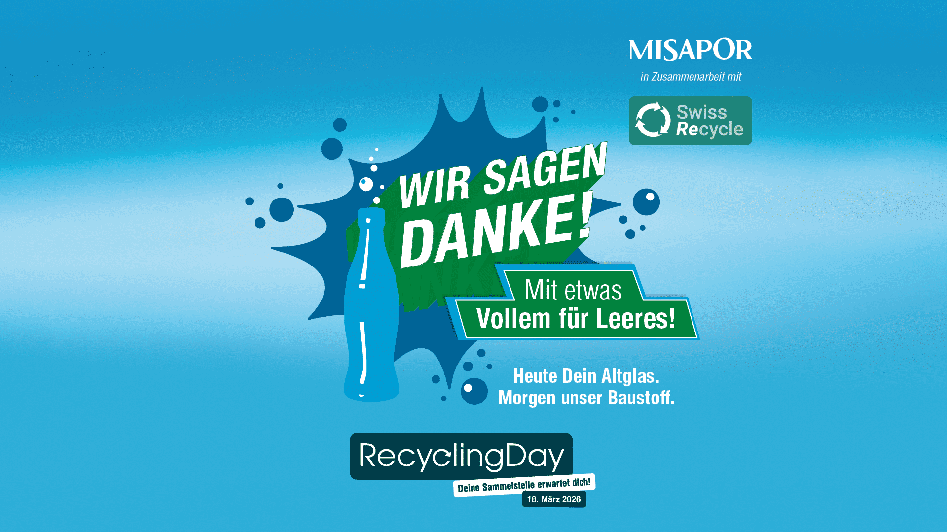 Wir sagen Danke - Mit etwas Vollem für Leeres!