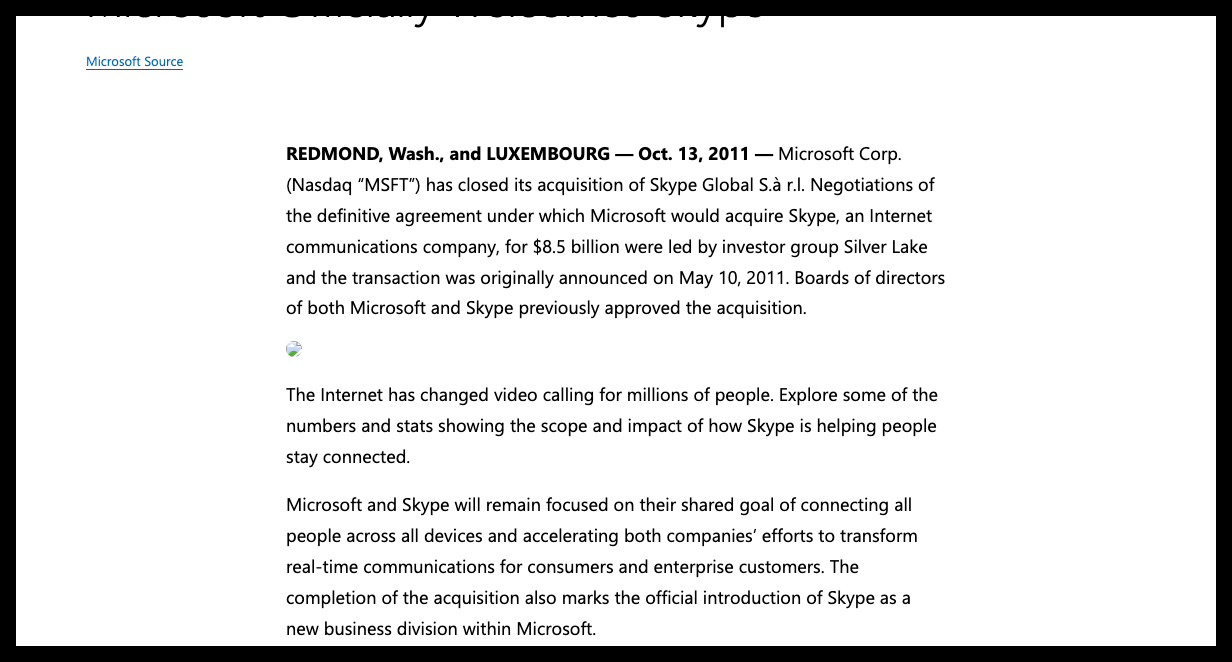 Microsoft Officially Welcomes Skype