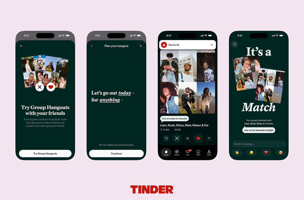 Tinder Launches Group Hangouts Feature to Take the Pressure Off First Dates