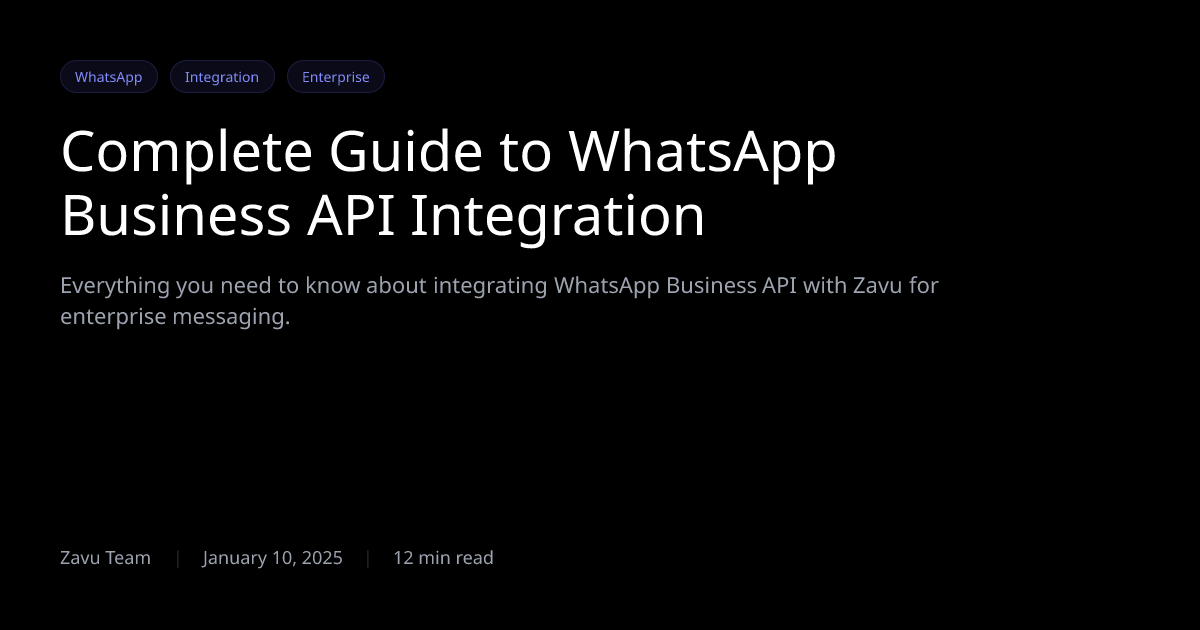 Complete Guide to WhatsApp Business API Integration