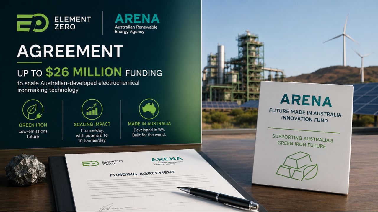 Element Zero secures up to $26 million ARENA funding to scale green iron technology in WA