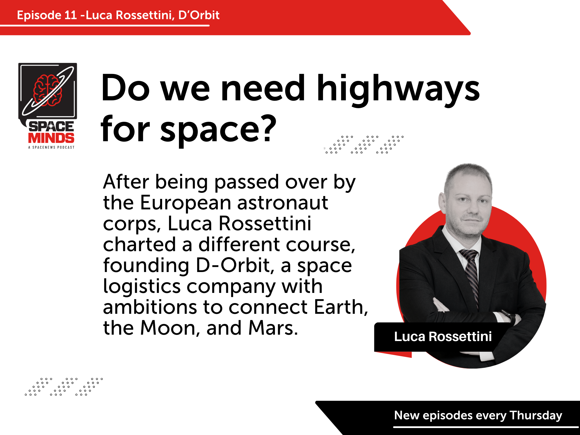 Do we need highways for space? Interview with Luca Rossettini