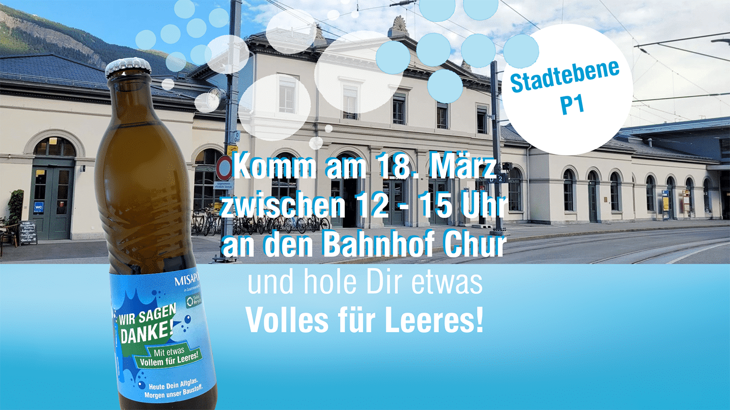 Etwas Volles für Leeres am Bahnhof Chur!