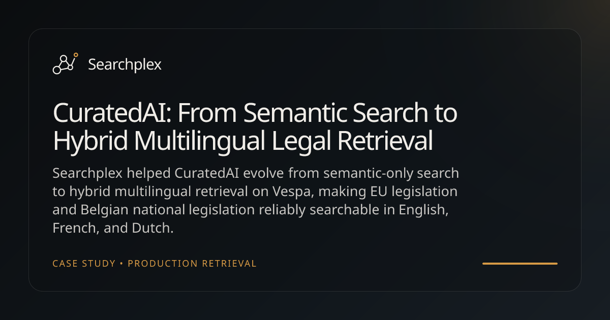 Searchplex | CuratedAI: From Semantic Search to Hybrid Multilingual Legal Retrieval