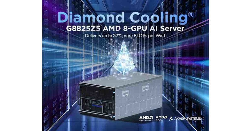 Akash Systems Announces World's First Diamond Cooled AI Servers with AMD Instinct MI350X GPUs and MiTAC Computing