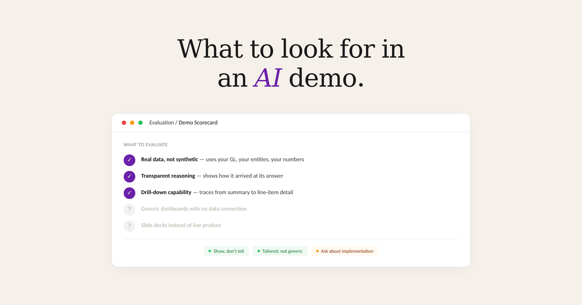 What to look for in an AI demo