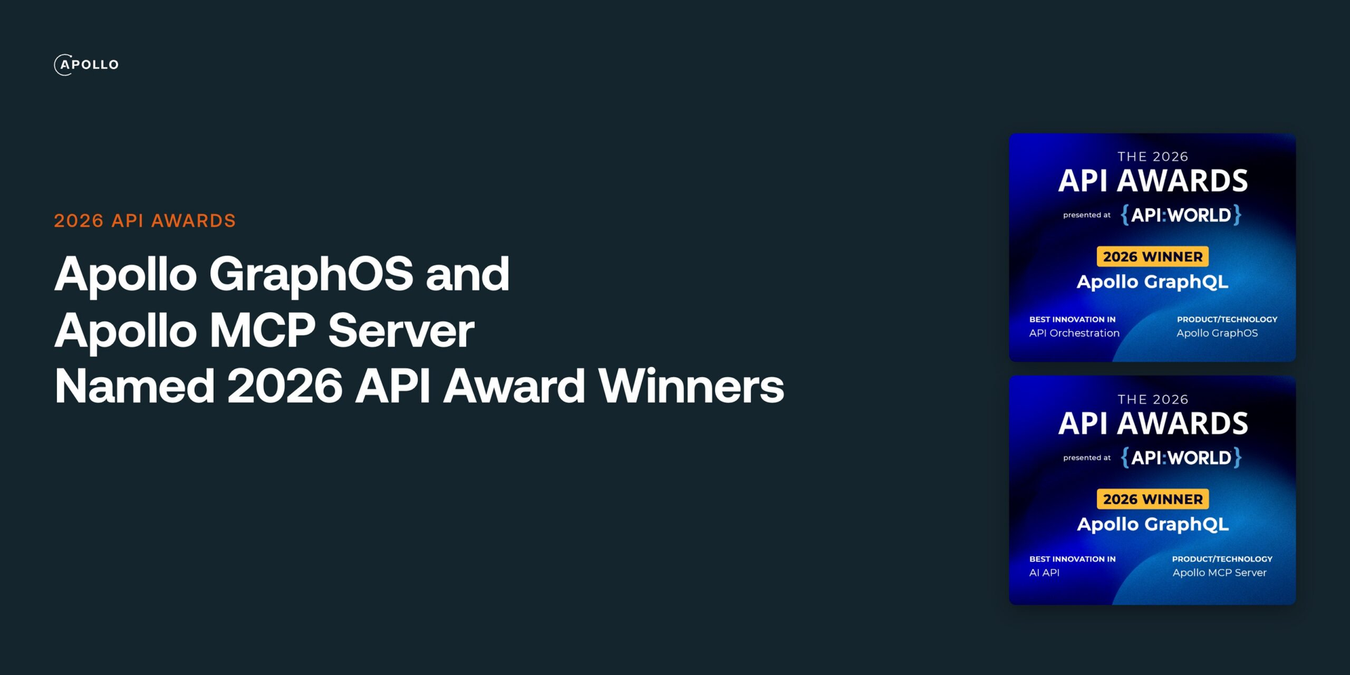 Apollo GraphOS and Apollo MCP Server Named 2026 API Award Winners