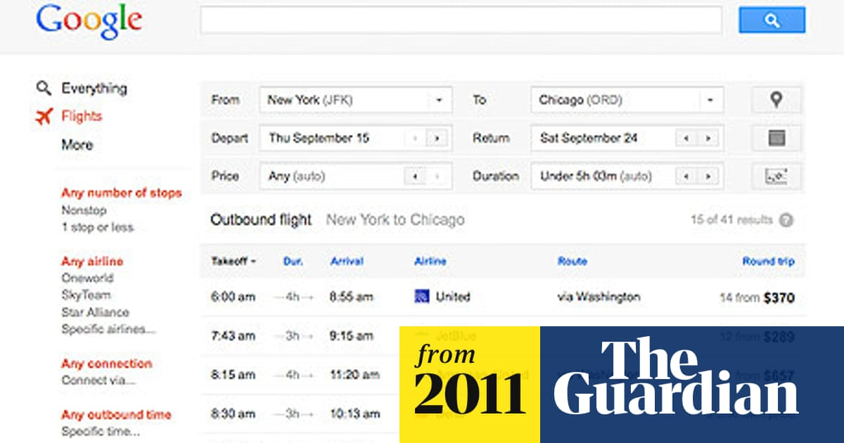 Google debuts flight search in US