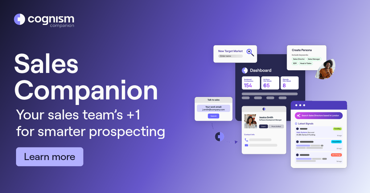 Cognism Launches Sales Companion to Transform B2B Sales Prospecting