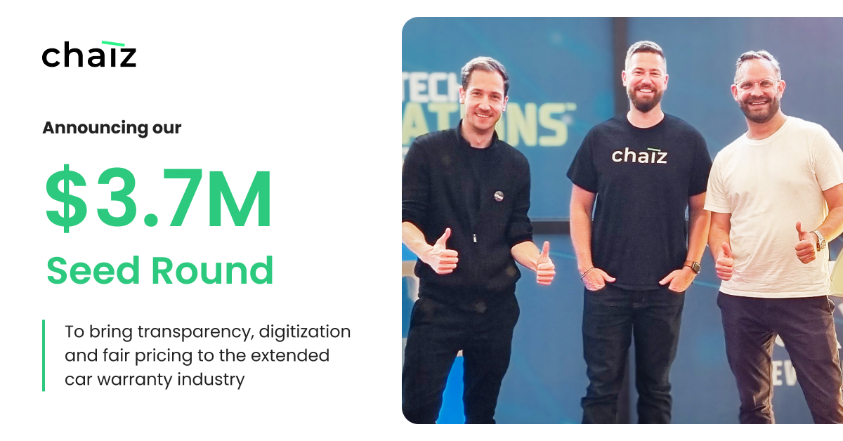 Chaiz Raises $3.7M Seed Round Led by ResilienceVC to Transform Extended Car Warranty Market