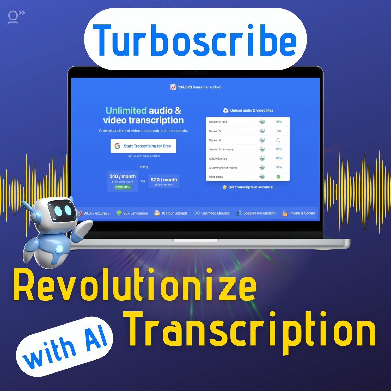 TurboScribe: AI-Powered Transcription Tool for Fast, Affordable & Multilingual Solutions