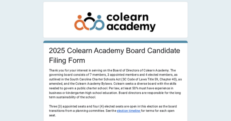 Colearn Academy launches South Carolina virtual charter school board recruitment