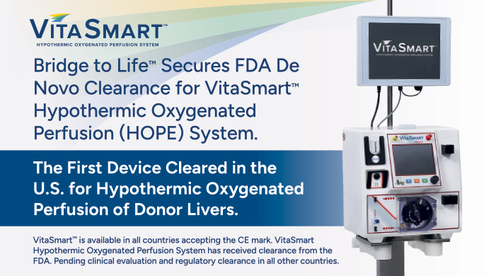Bridge to Life secures FDA De Novo clearance for VitaSmart HOPE liver perfusion