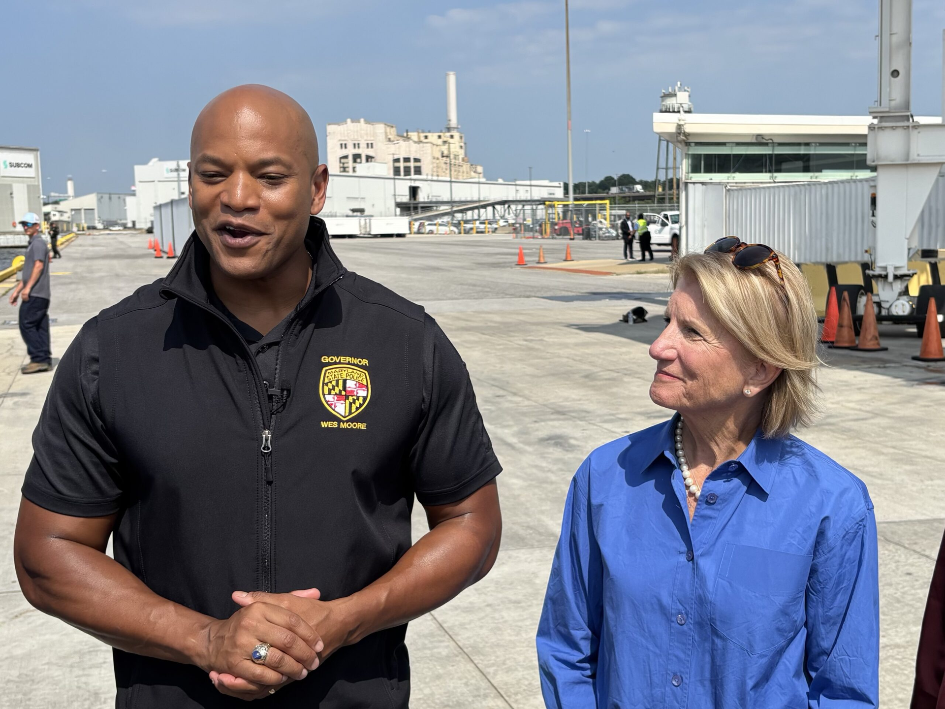Capito gets look by boat at rebuild of Francis Scott Key Bridge as questions continue about final cost