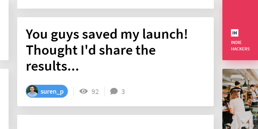 You guys saved my launch! Thought I'd share the results...