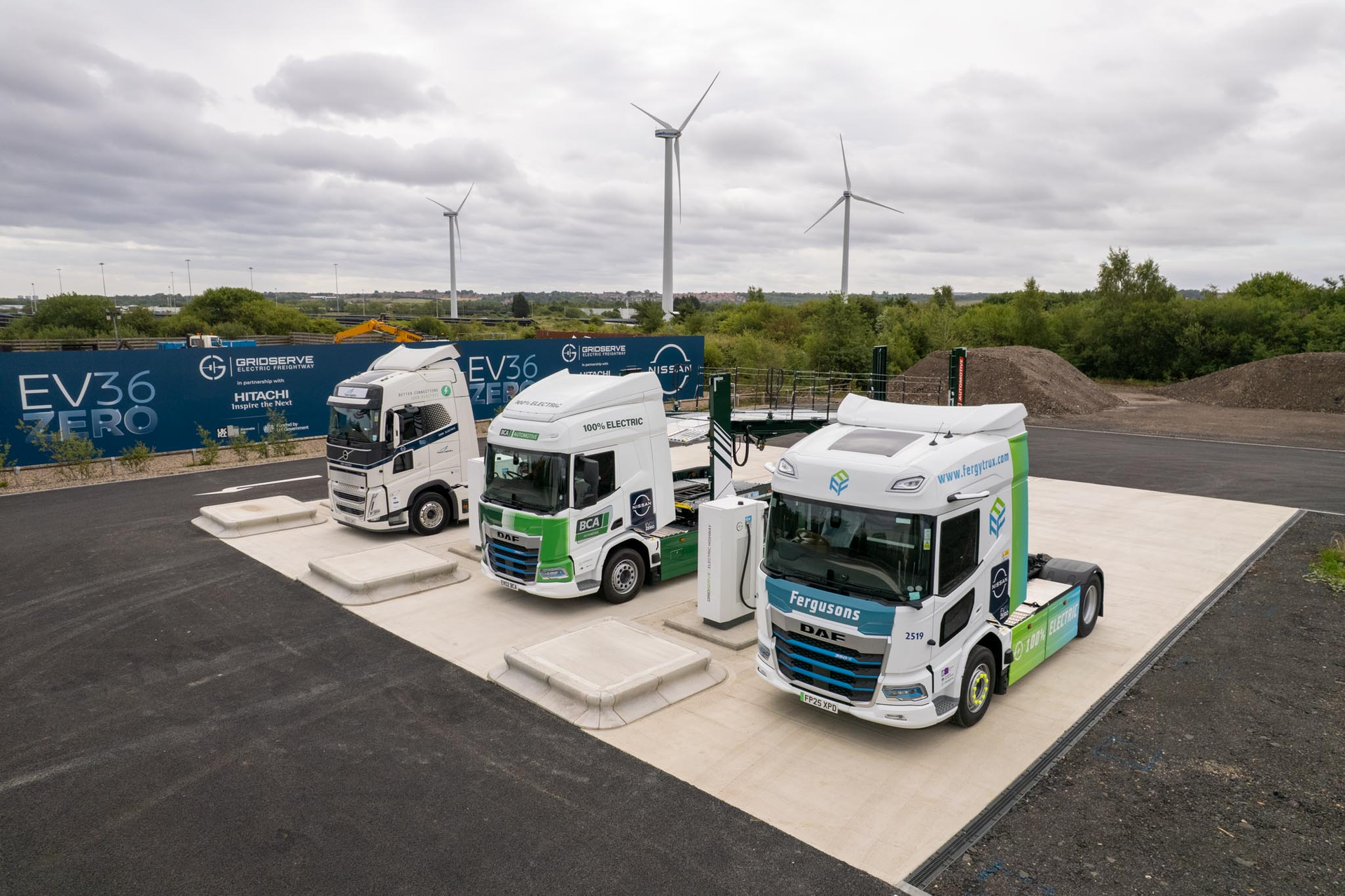 GRIDSERVE powers up UK's first shared eHGV charging station at Nissan Sunderland plant