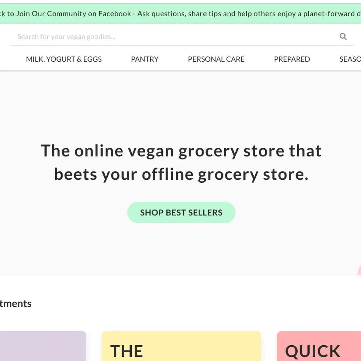 Vegan e-grocer eyes innovation, sustainability