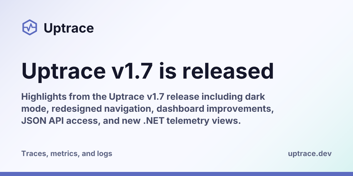 Uptrace v1.7 is released