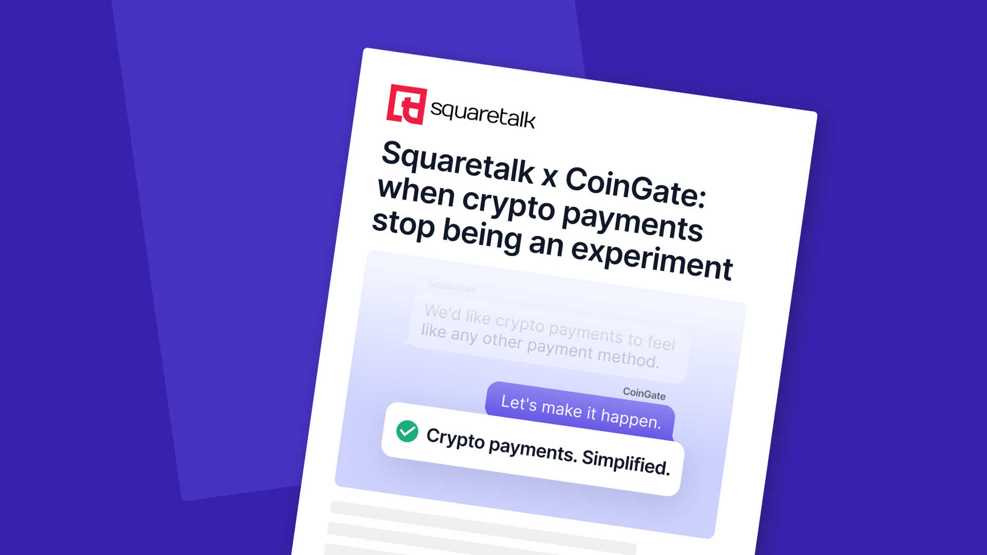 Squaretalk x CoinGate: Crypto Payments Beyond the Experiment