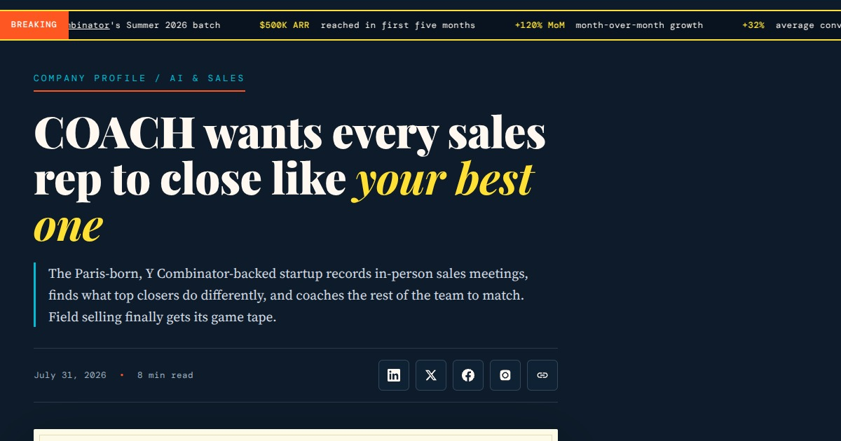 COACH wants every sales rep to close like your best one