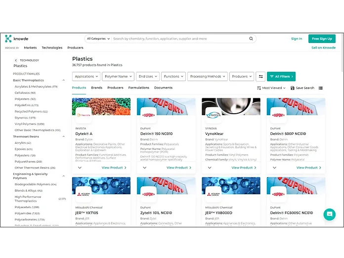 Knowde Launches Platform for Plastic Packaging Materials