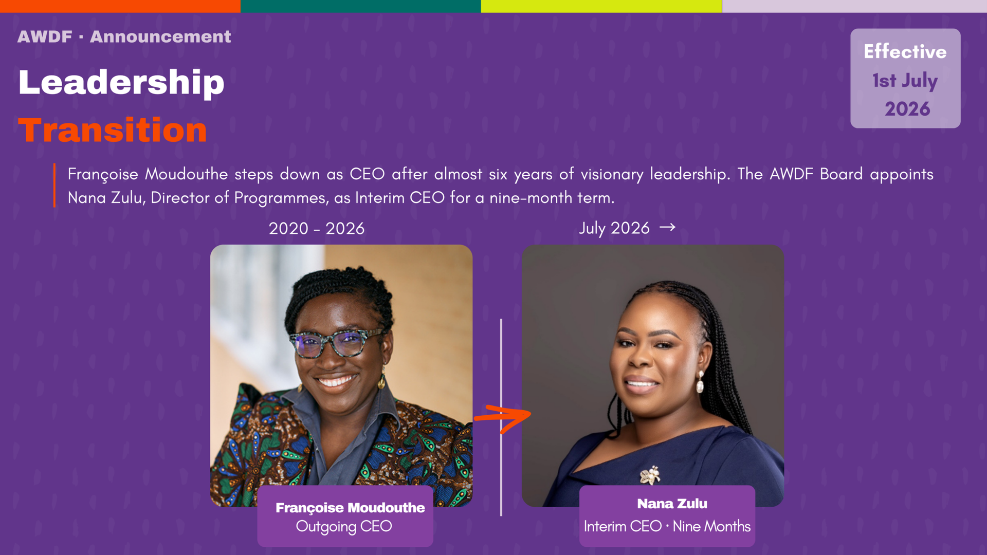 AWDF Announcement: CEO Transition and Interim Leadership Appointment