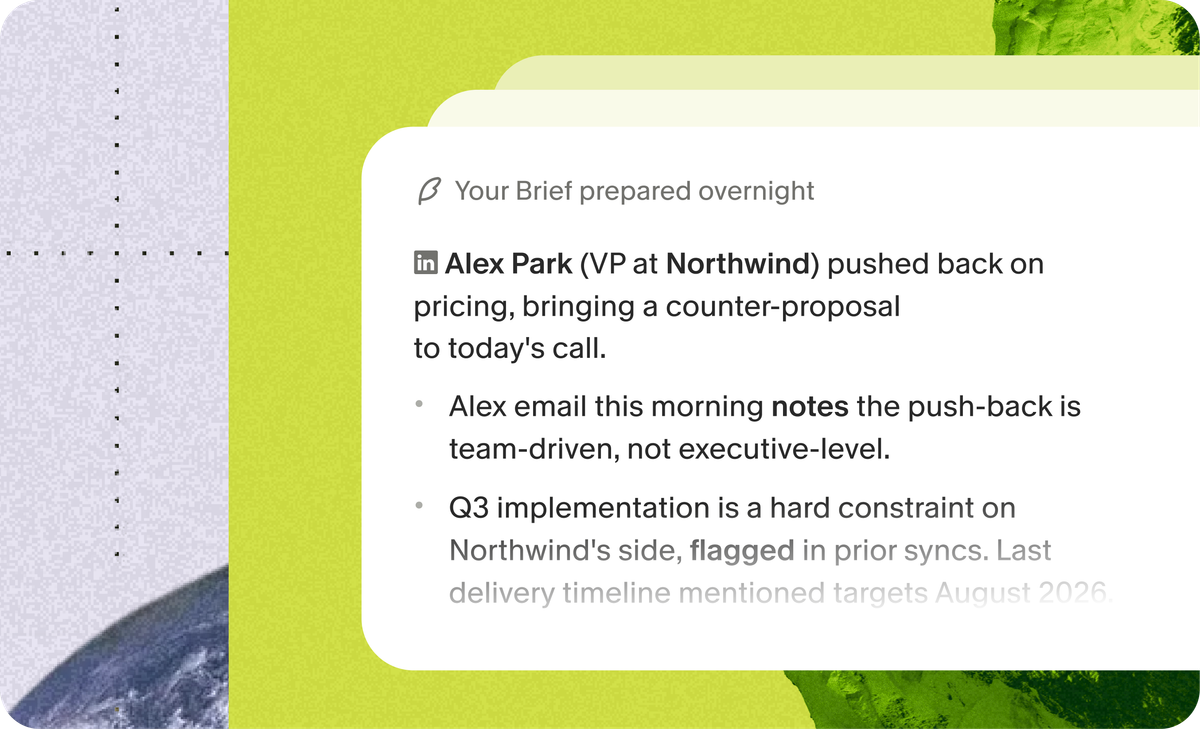 New: Briefs prepare you for your next meeting as you join