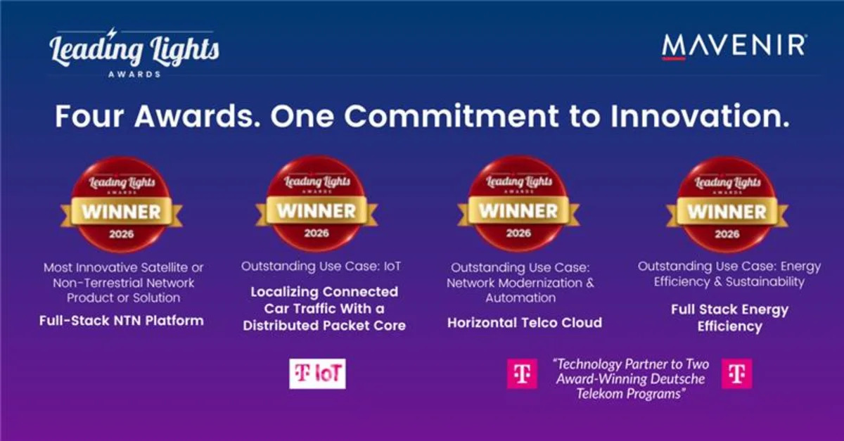 Mavenir Celebrates Four Award-Winning Entries at Light Reading's 2026 Leading Lights Awards