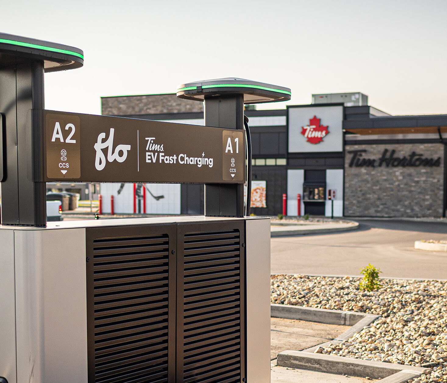 Tim Hortons and FLO partner on a plan to deploy electric vehicle fast chargers at 100 Tims restaurants across Canada by end of 2028