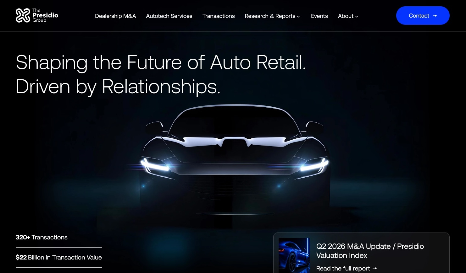 Presidio Advises Von Housen Automotive Group on Sale of San Francisco Exotic Cars to indiGO