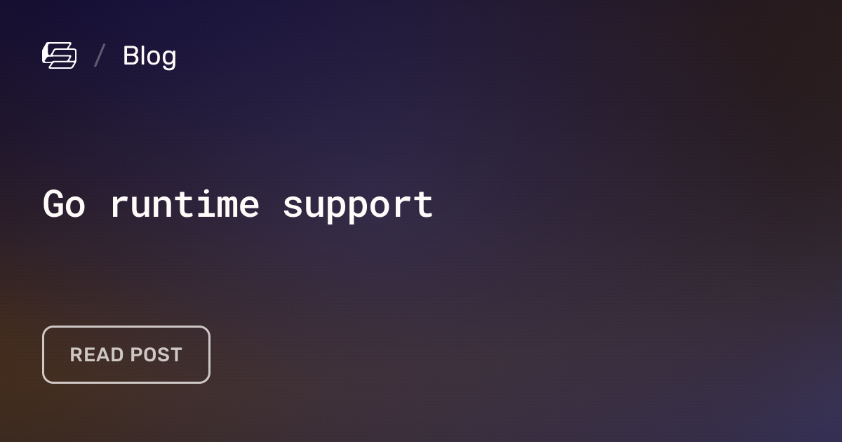 Go runtime support