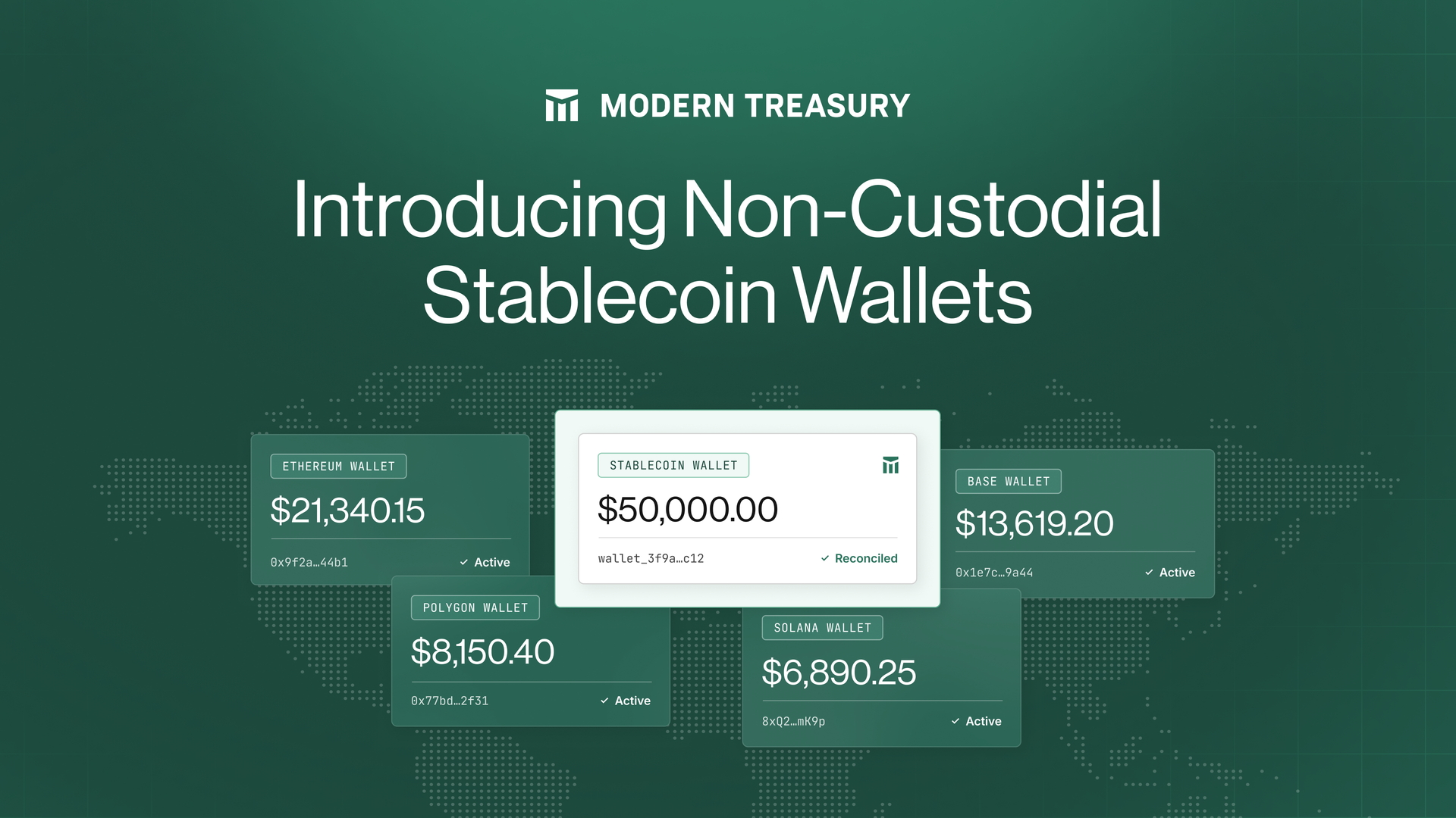 Modern Treasury Launches Non-Custodial Stablecoin Wallets, Bringing Global USD Accounts, Embeddable Wallets, and Orchestration Together through One API