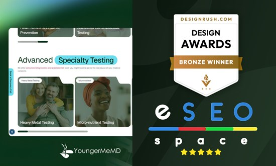 eSEOspace Earns Bronze at DesignRush Design Awards for YoungerMeMD Website