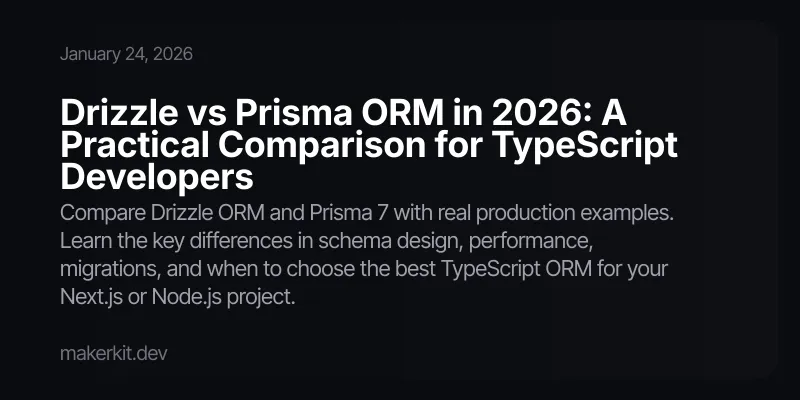 Drizzle vs Prisma ORM in 2026: A Practical Comparison