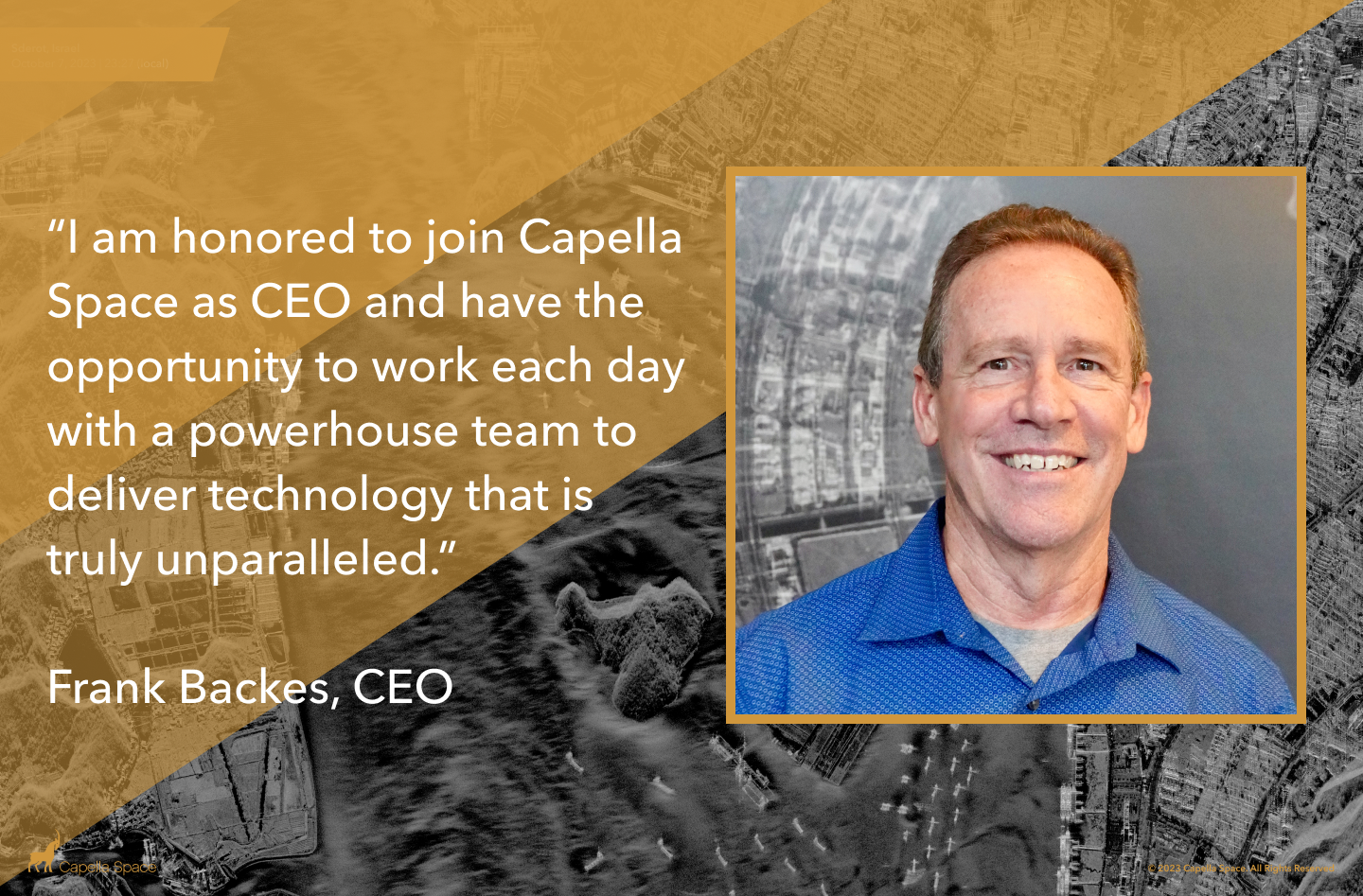 Capella Space Appoints Aerospace Executive Frank Backes as CEO