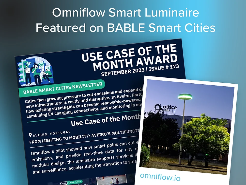 Omniflow Smart Luminaire Featured on BABLE Smart Cities