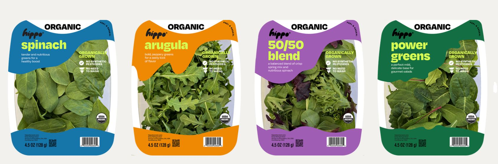 Hippo Harvest Launches Organic Greenhouse-Grown Packaged Salads