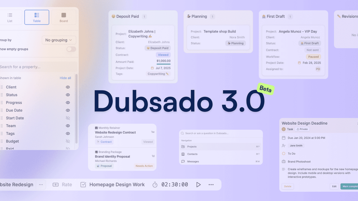 Introducing Dubsado 3.0: A faster, more intuitive platform to help you grow your business