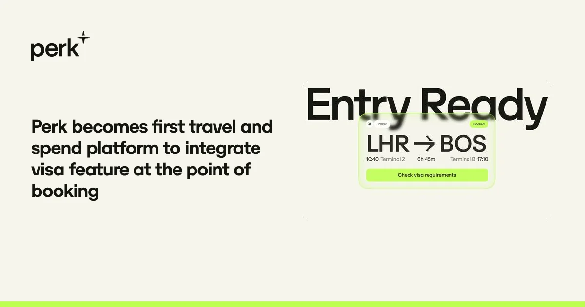 Perk becomes first travel and spend platform to integrate visa feature at the point of booking