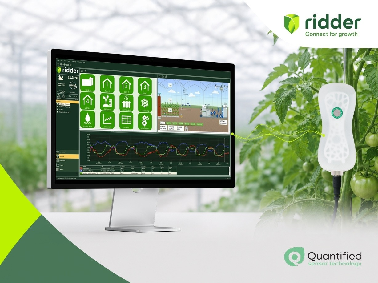 Ridder integrates Quantified greenhouse sensors with Hortimax