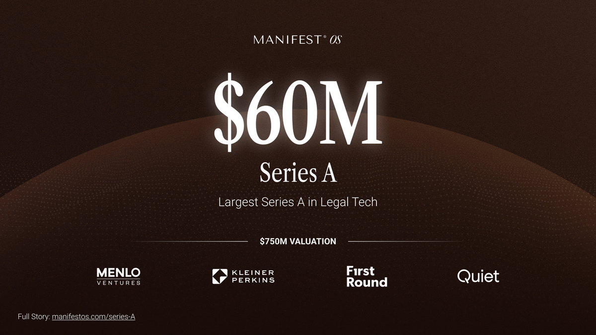 Manifest OS Raises $60M to Scale the World's First AI-Native Law Firm Model