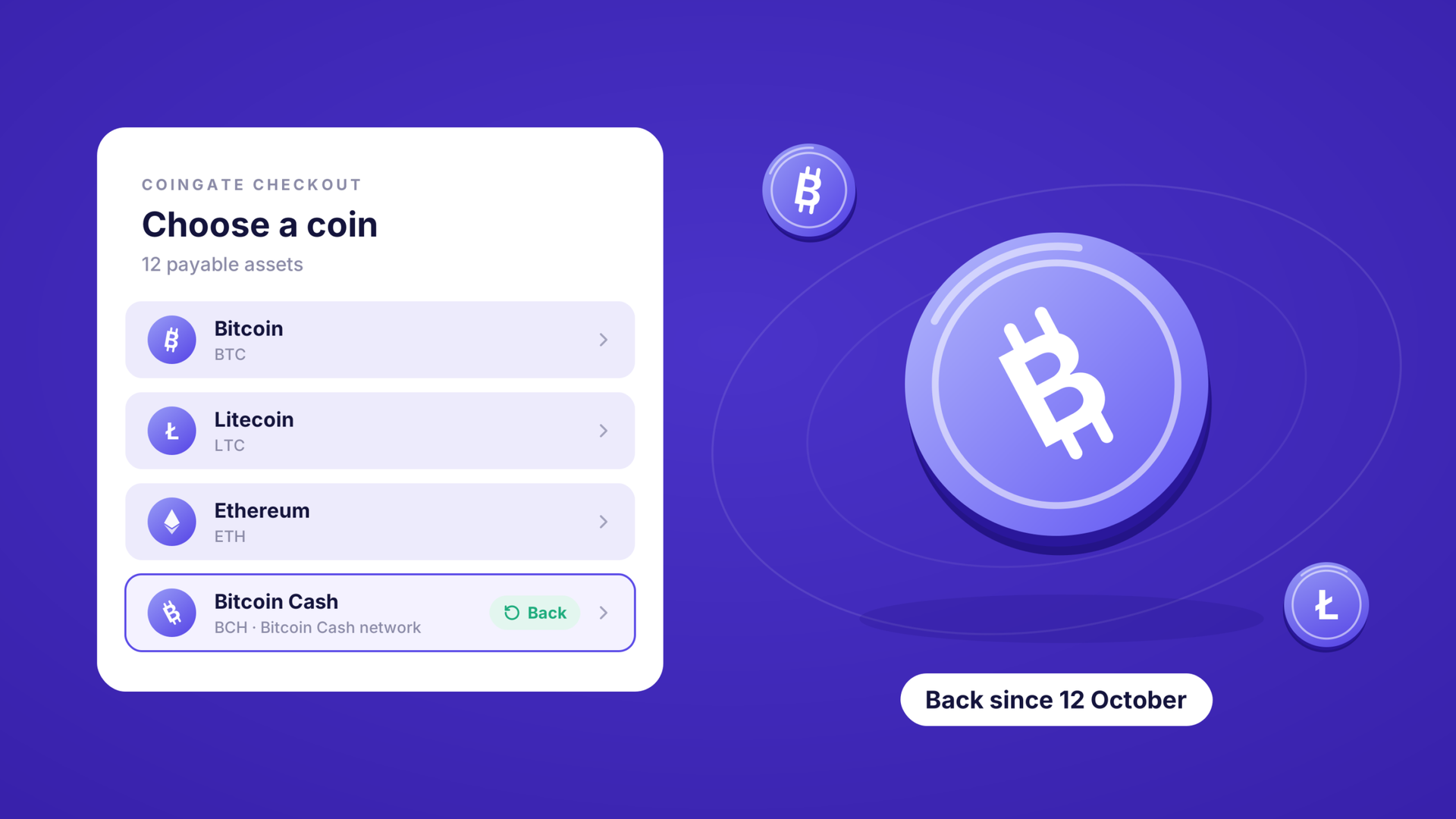 Bitcoin Cash Is Back: Accept BCH Payments at CoinGate