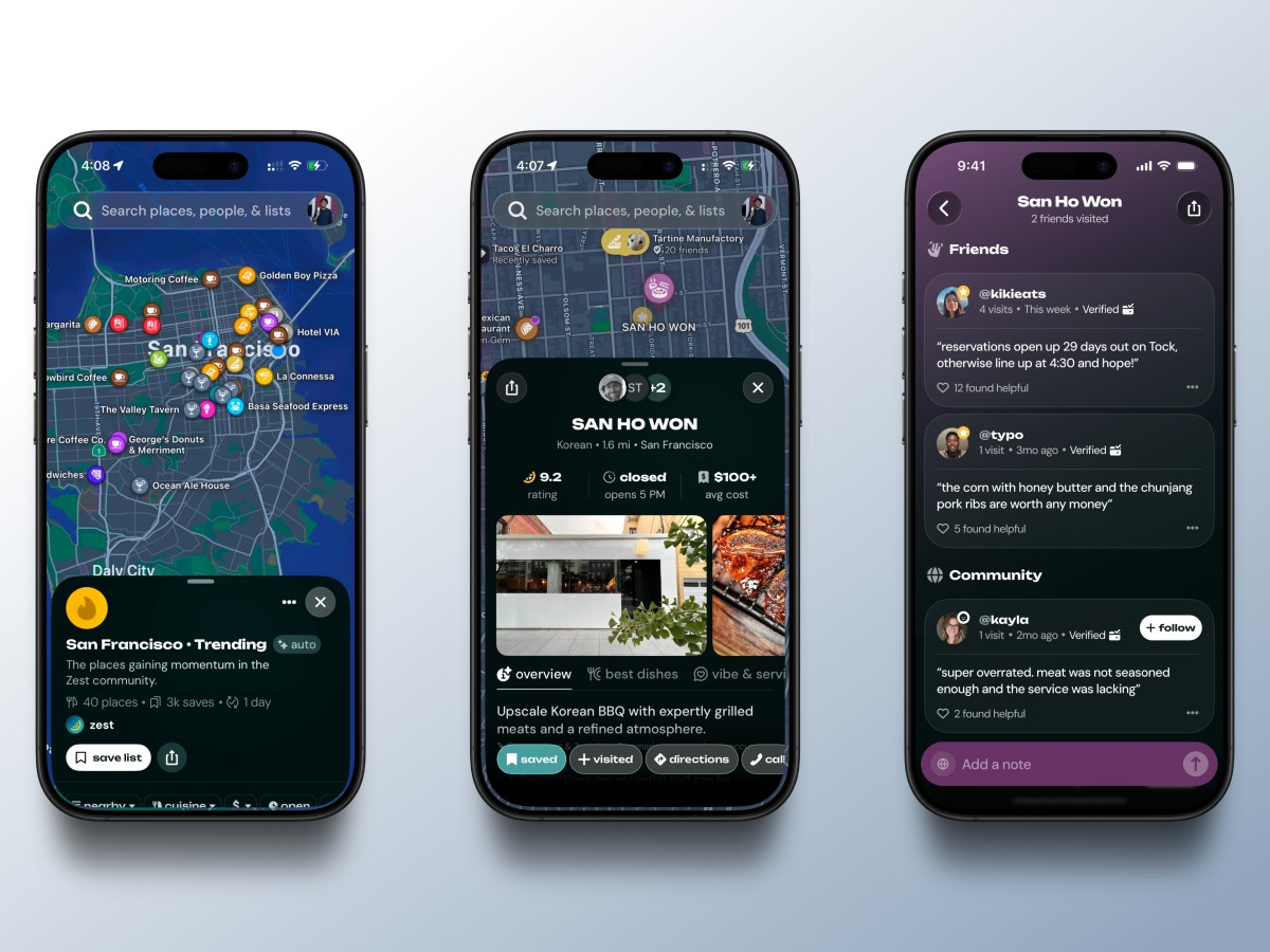 Zest launches a restaurant discovery app powered by where people actually eat