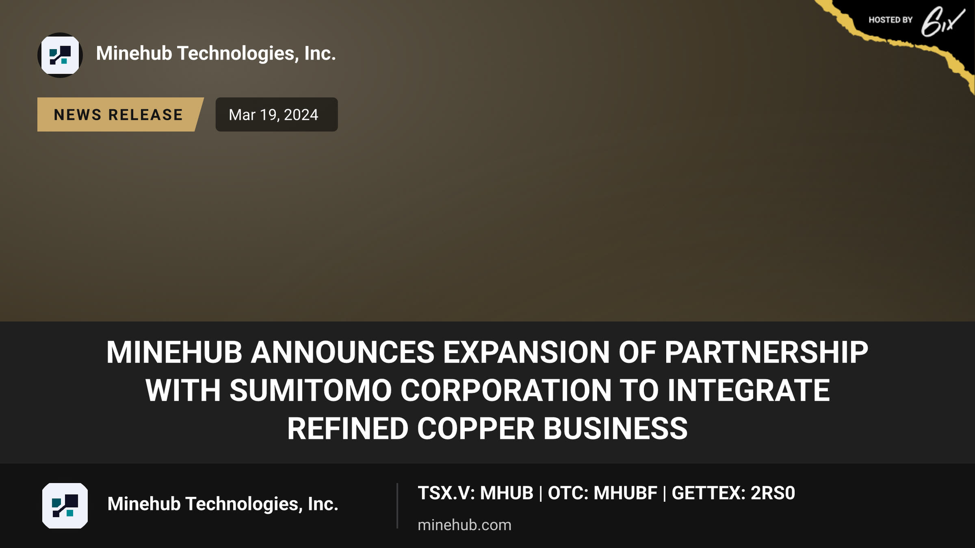 MineHub announces Expansion of partnership… (TSXV:MHUB)