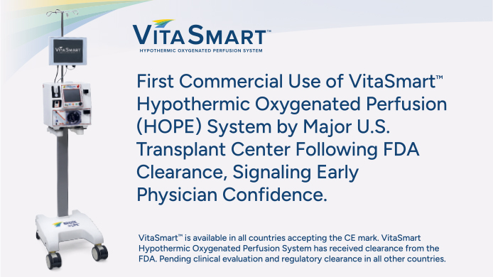 Duke University Hospital completes first U.S. commercial VitaSmart HOPE case