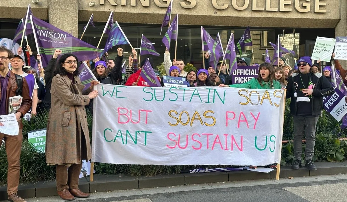 Low pay? No way! Unison members strike at London universities