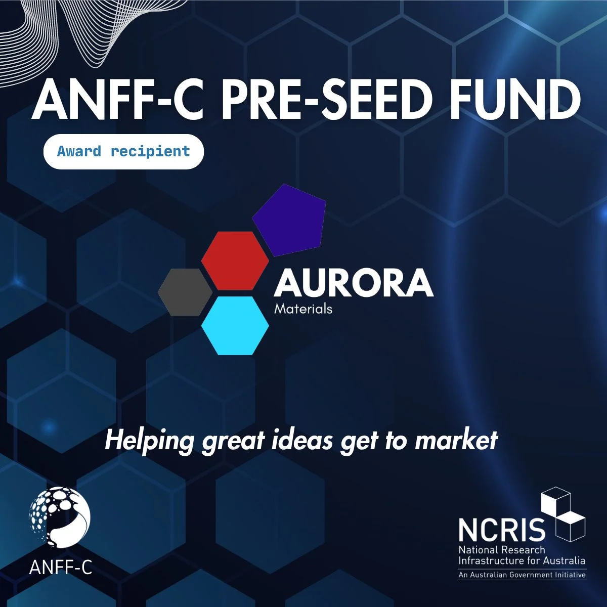 Aurora Materials receives ANFF-C pre-seed funding
